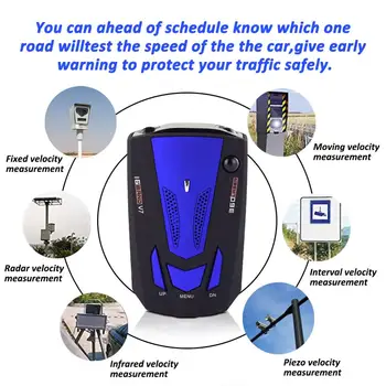 Masina Detector de Radar Auto de 360 de Grade, Viteza Vehiculului Voce Alarmă de Alertă de Avertizare City/Highway Modul Auto Viteza Sistem de Alarmă LED-uri de Afișare