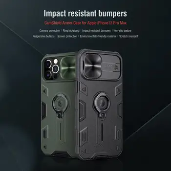 Nillkin pentru iPhone 12 Pro Max Camshield Armura Capacul Glisant în Camera de Protecție Telefon Caz pentru iPhone 12 Mini Rezistent la Impact Caz