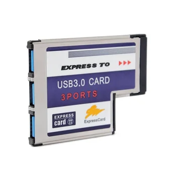 3 Port Ascuns în Interiorul USB 3.0 Express Card 54mm Adaptor Convertor Chipset FL1100