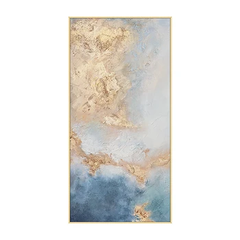 Pure de mână-pictat Pictura in Ulei Nori de Aur Picturi Abstracte Versiune Verticală Hol Intrare Hol, Camera de zi Decorative