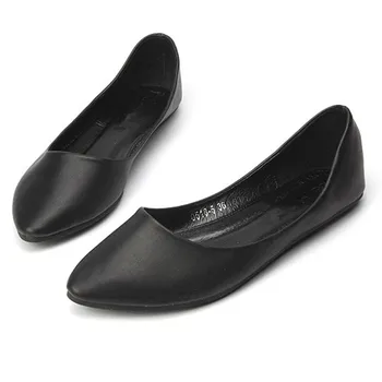 Noua Primavara-Vara Pentru Femei Balerini Moda Solid Subliniat Toe Superficial Moale Confort Barca Pantofi Casual, De Mari Dimensiuni 43 Brand De Pantofi Femei