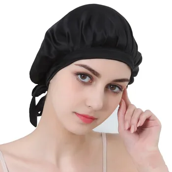 Respirabil mătase de dud noapte capace moale reglabil dormit capac pentru femei de brand frumos dormi capace bonnet de couchage