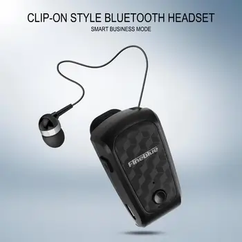 Fineblue FQ-10 Bluetooth 5.0 Căști fără Fir Capul telefon, Cablu Retractabil Earbud Muzica Clip-on set de Căști Hands-free Microfon