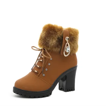 Femei Blană De Iarna Cald Cizme De Zapada Doamnelor Lână Cald Papuceii Glezna Cizme Pantofi Confortabili Plus Dimensiune 35-41 Casual Femei Mijlocul Cizme