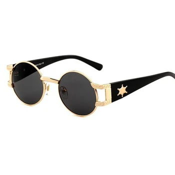 2021 Lux Metal Sculptat Rotund ochelari de Soare Femei de Epocă Ochelari de Soare pentru Bărbați ochelari de soare Ovala Oculos Feminino Lentes Gafas De Sol UV400