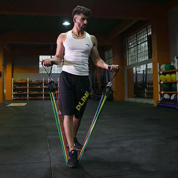11 Buc/Set Benzile de Rezistență de Fitness Corp Exercițiu de Gimnastică Echipament pentru Acasă cu Geanta pentru Bărbat și Femeie