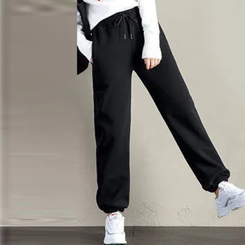 Femei Casual Pantaloni Sport Partea Iarna Cald Plus Respirabil Design Curea Nouă Punct De Pantaloni Hip Hop De Înaltă Calitate Jogging Pantaloni