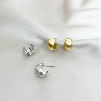 Minimalist Aur, Argint Metal de Culoare Deschisă Cercei pentru Femei Mujer Aliaj Mici Declarație Hoop Cercei Simple franceză de Bijuterii Cadou