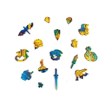 FIERBINTE!!! Unic Din Lemn Jigsaw Puzzle-Uri Educaționale Formă Unică Dragon Piese De Puzzle Puzzle Cadou Pentru Adulti, Copii Jucărie De Învățământ