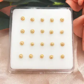 20buc/cutie de argint pur știfturi nas manual de corp flori de piercing bijuterii minge poftă de mâncare de moda ornamente cadou de nunta petrecere