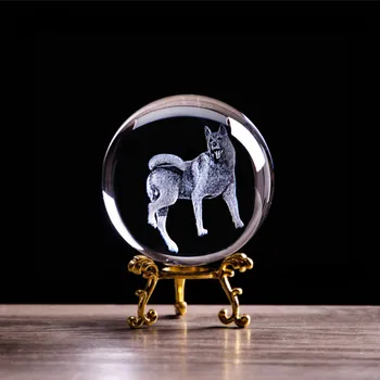 3D Laser Gravat Zodiacul Chinezesc Caine Minge de Cristal Animale in Miniatura de Colectie Figurine Feng Shui Acasă Accesoriu Decor