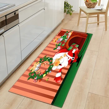 Crăciun fericit Bucătărie Covor Dormitor Intrare Preș Decoratiuni Acasă Hol Etaj Mat Anti-Alunecare Mat Baie 3D Covor Tatami