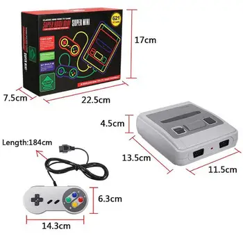 Mini Retro TV, Consolă de jocuri 8Bit Clasic Built-in 621 Jocuri 2 Controlere de Joc de Jucător Pentru Super Nintendo Joc Consola Accesorii