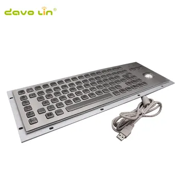 IP65 Chioșc de Metal Industrial Tastatura Cu Trackball din Oțel Inoxidabil USB Accidentat Tastatură Pentru Self Service Kiosk
