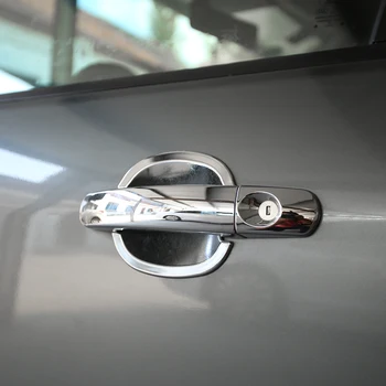 O Mica Schimbare ABS Cromat Tapiterie Auto Mânerul Ușii Capacul de Protecție Pentru Ford Focus 2 3 4 MK2 MK3 MK4 Autocolant Auto Accesorii