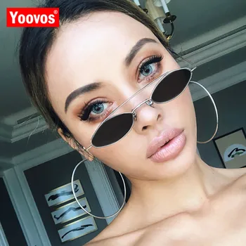 Yoovos 2021 Epocă Ochelari De Soare Pentru Femei Aliaj Oglindă Ochelari Lady Retro Clasic De Metal Ochelari De Soare Oglindă Oculos Gafas De Sol