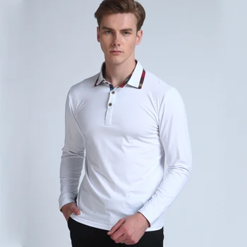 Mwxsd de înaltă calitate de brand casual de bumbac barbati tricou polo primavara Barbati solid tricou Polo cu maneca lunga camisa polo masculino 4xl 5xl