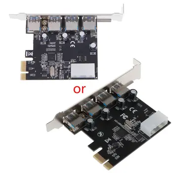 4 Port PCI-E cu HUB USB 3.0 PCI Express Card de Expansiune Adaptor de 5 Gbps Viteză Pentru Componente de Calculator Desktop