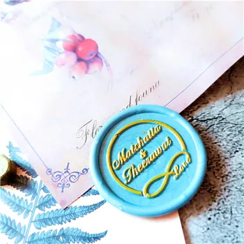 DIY dublu scrisoare Inițialele personaliza logo-ul, Numele Cutie set Scrisoare personalizata/Ceara de Etanșare /de nunta Ceara de Sigiliu Timbru de Aur Personalizat