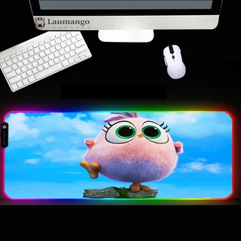 Angry Birds Anime RGB Mouse Pad Gamer Mouse pad Calculator de Gaming Accesorii Mousemat Led-uri strălucire Mousepad