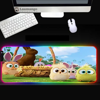 Angry Birds Anime RGB Mouse Pad Gamer Mouse pad Calculator de Gaming Accesorii Mousemat Led-uri strălucire Mousepad