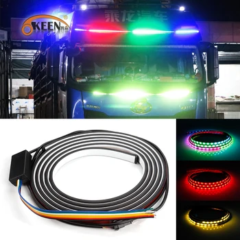 OKEEN 24V led-uri care Rulează RGB Dinamic Streamer următoarele banda de lumina pentru Remorcă Camion Pickup cu Semnalizare,frana