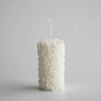 3D Rose Flori Lumânare Mucegai Rotunde Cilindrul Matrite de Silicon Floare Mingea Lumânare Parfumată Săpun Mucegai