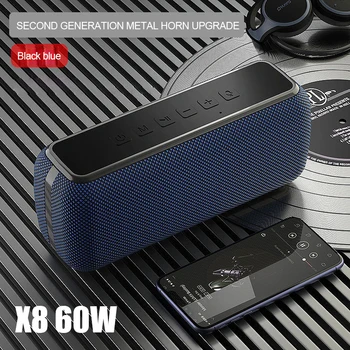 Difuzor portabil Bluetooth 60W putere Mare Impermeabil DSP Bass coloana Vorbitor în aer liber TWS Subwoofer Soundbar Suport TF Card AUX