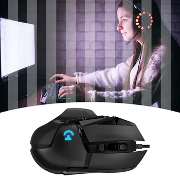Design Ergonomic G502 cu Fir Gaming Mouse Mecanic RGB Jocuri Anti-sudoare LED Backlit Practice Mouse cu Fir