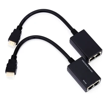 30M HDMI Extender Peste RJ45 CAT5e CAT6 UTP LAN Ethernet Balun Extender Semnal Repetor Suport 480i la 1080P