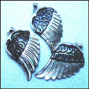 1 BUC alb shell pandantive îngeri aripi pentru cercei sau pandantive sidef margele de top moda bijuterii constatările dimensiunea 40x40mm
