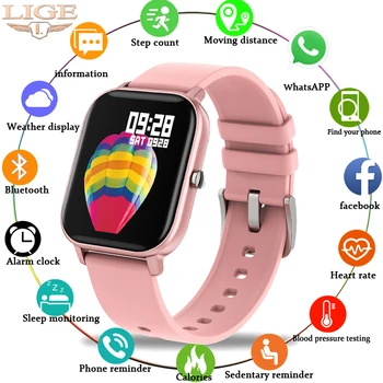 LIGE Moda Ceas Inteligent Pentru Barbati Femei IPX7 rezistent la apă Fitness Tracker LED Full Touch Screen Monitor de Ritm Cardiac Sport smartwatch