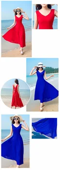 Vara 2020 Sifon Noi Femeile Elegante, Boeme Rochie de Plajă fără Mâneci Slim Casual Dulce Robe Longue Vestido WXF925