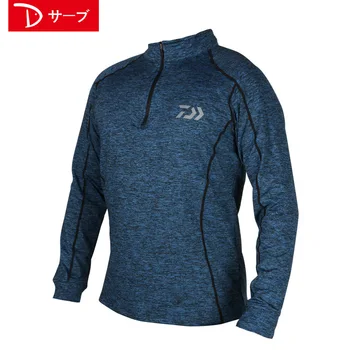 DAIWA DAWA cu Maneci Lungi de Pescuit, Îmbrăcăminte Uscare Rapidă Soare Protectie UV Tricou Veste Haine Sport Dublu Culori Disponibile