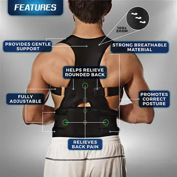 Nava de la NOI Spate Reglabil Corector de Postura Suport Magnetic Spate Umăr Bretele Curea Corectarea Posturii Previne Slouching