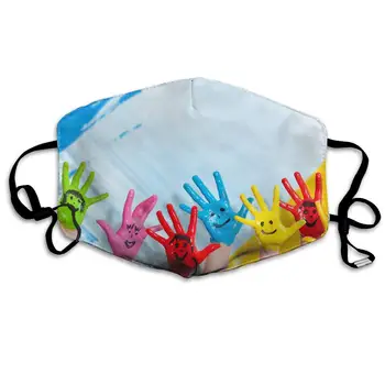 Unisex Imprimare Gura - Masca de Colorat pentru Copii Zâmbind Palma Poliester Anti-praf Gura-Mufla - Moda Spălat Reutilizabile Masti de Fata pentru
