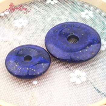 25,40,50 mm Rotund Gogoasa Inele Lapis Lazuli Albastru Margele din Piatra Naturala Pentru DIY Femei Brățară Colier Pandantiv Bijuterii Făcându-1 Buc