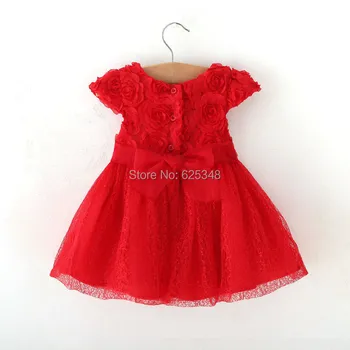 Retail - copil de vara fete dress arc de îmbrăcăminte pentru Copii,rochie de bal copii copii tutu copii fete rochie baby rochie roșie