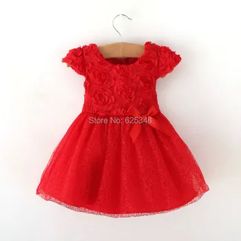 Retail - copil de vara fete dress arc de îmbrăcăminte pentru Copii,rochie de bal copii copii tutu copii fete rochie baby rochie roșie