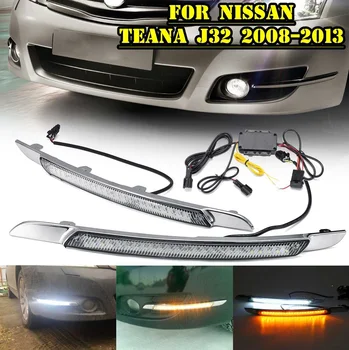 1 Pereche de Mașină de 12V LED Drl Daytime Running light Pentru Nissan Teana J32 2008 2009 2010-2013 Ceață Lampa de Semnalizare Styling
