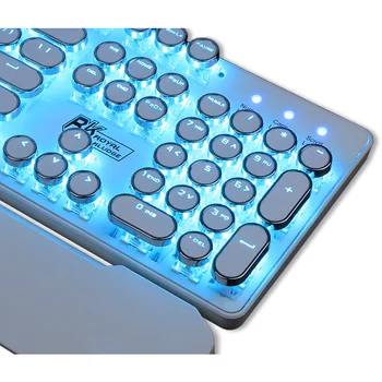 Jocuri cu iluminare de fundal Tastatură Mecanică Scrisoare Alfabet Stralucitoare Luminoase 104 Taste USB Cablu Retro Punk Stil de Cerc Rotund Capac Cheie