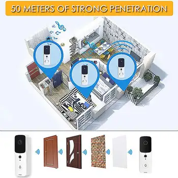 WIFI Inteligent Soneria Video Interfon HD 1080P Wireless Smart Home IP Clopot Ușă Camera de Alarmă de Securitate IR Noapte Viziune