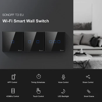 SONOFF T3 UE TX-Seria WiFi Smart Home Comutatoare RF 433 mhz Împărțit Swtich Automatizare Compatibil cu eWelink ALexa de Start Google