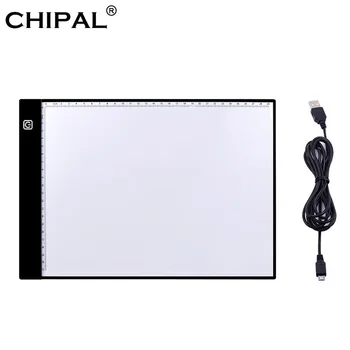 CHIPAL Digital Tabletă Grafică A4 Desen Tableta de Lumină LED Cutie Pad Electronic USB Contur Art Copia Tabla de Scris, Pictura Masa