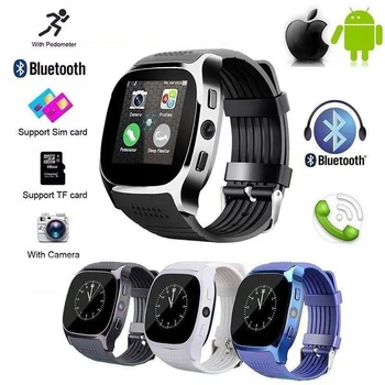 T8 Inteligent Ceas Cu Camera 1.54 inch Touch Screen Suport SIM Card TF Bluetooth Smartwatch rezistent la apa Pentru iPhone, Android Telefon