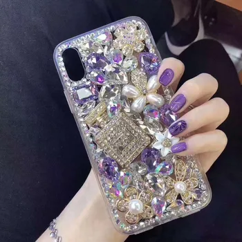 Bling Frumoase Diamante de Cristal Stras 3D Pietre Caz de Telefon Acoperă Pentru iPhone 12 mini 11 Pro Max 6 7 8 Plus XS XR MAX