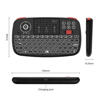 Rii i4 ebraică Tastatura Mini 2.4 GHz Bluetooth Dual Moduri Portabile Grif cu iluminare din spate Mouse, Touchpad-ul pentru Windows, Android