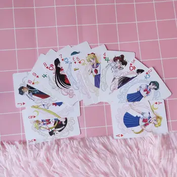 54 Foi/pachet Desene animate Japonia Anime Sailor Moon Fete Cosplay Kuro Carti de Joc Cărți de Poker Figura Jucarii de Colectie Cadouri
