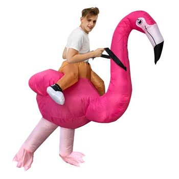 Adult Carnaval, Cosplay Flamingo Gonflabile Costume De Halloween Amuzant Mascota Costum Pentru Barbati Femei Performanță Etapă Rochie