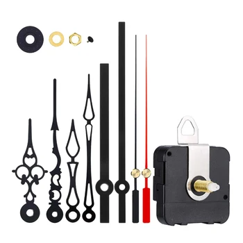 Fierbinte Cuarț Negru Ceas de Perete Mecanism de deplasare pentru Mâini Ceas de Perete DIY Instrument de Reparare Kit Piese (Negru și Roșu Indicii Set)